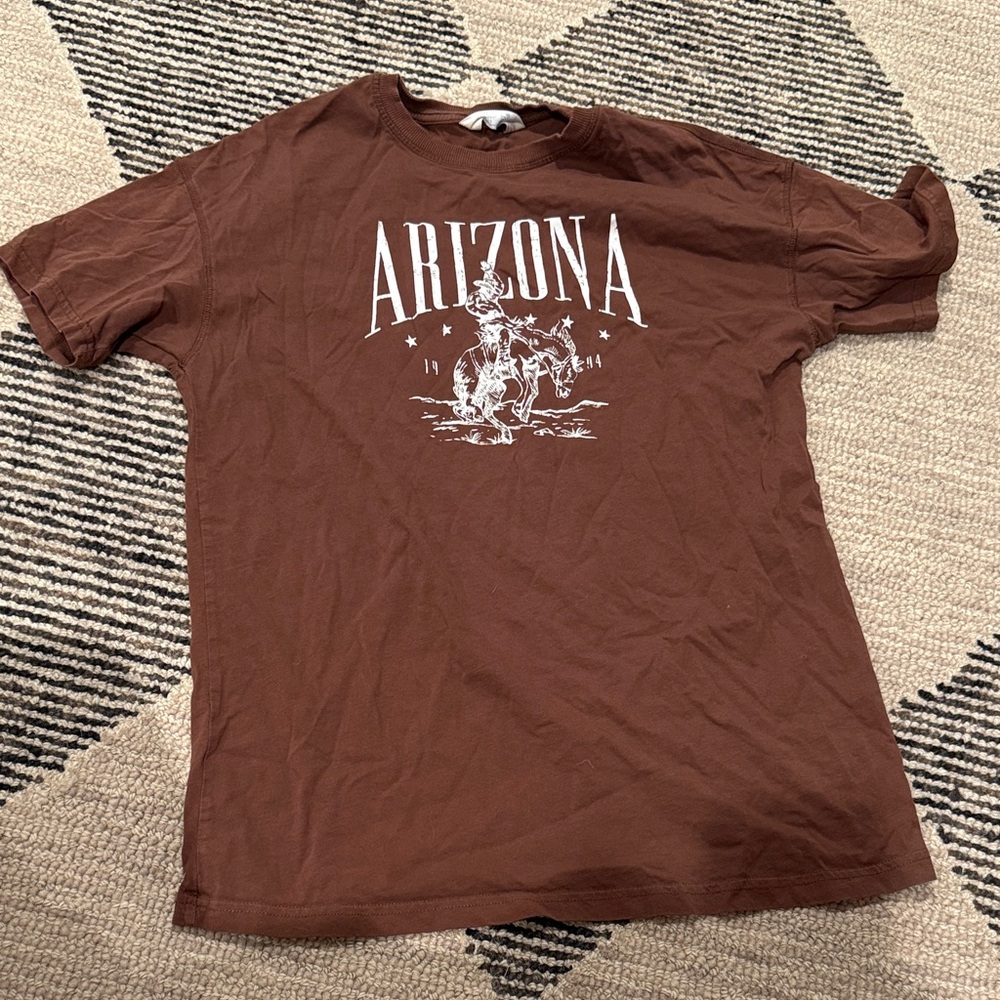 Primark Arizona Graphic Tee - Brown with White Print